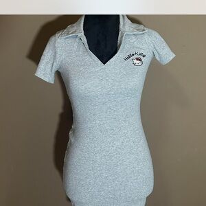 Hello Kitty Gray Ribbed Top